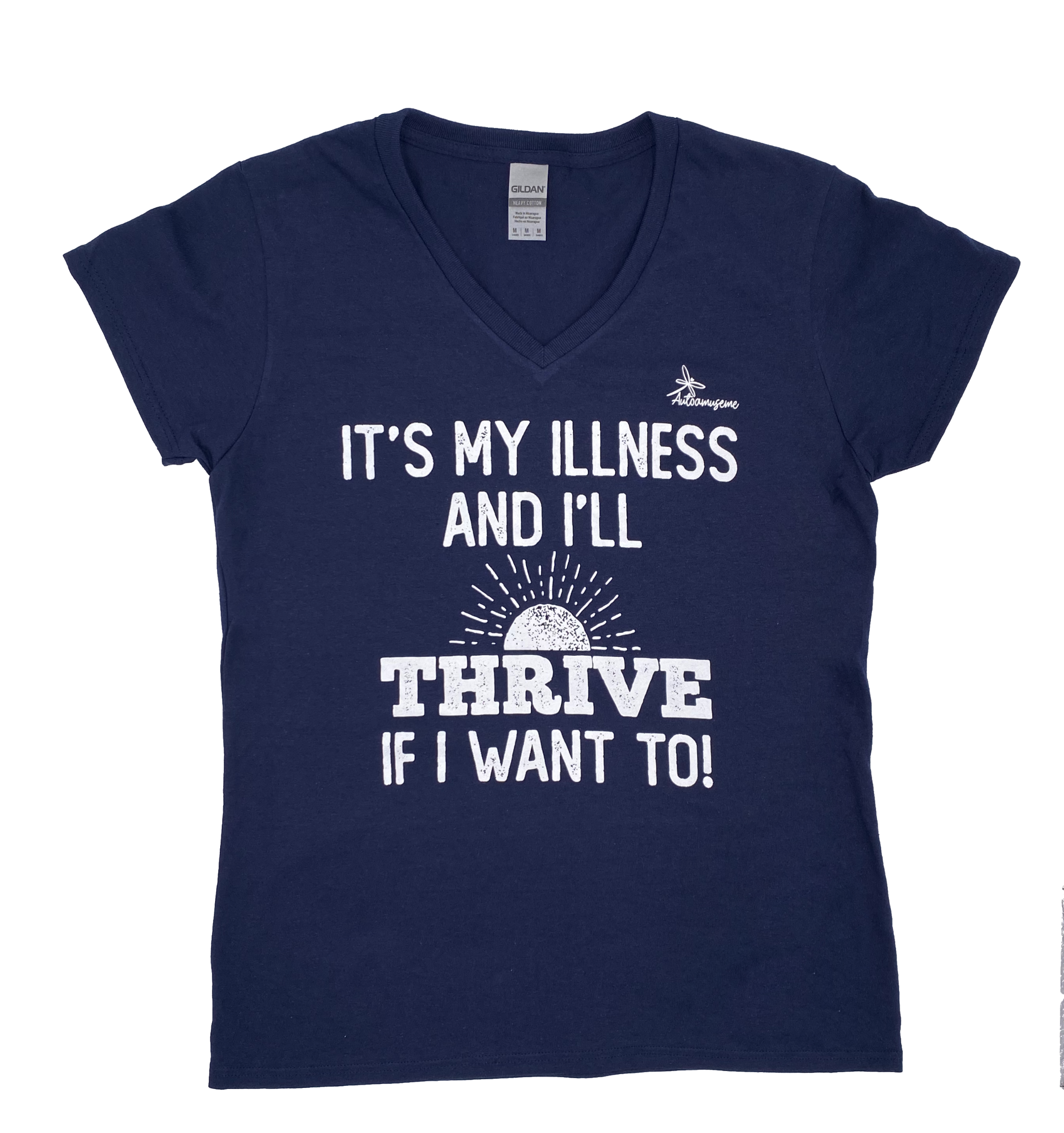 Short Sleeve V-Neck  Thrive t-Shirt Navy